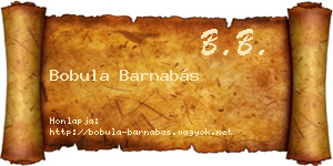 Bobula Barnabás névjegykártya